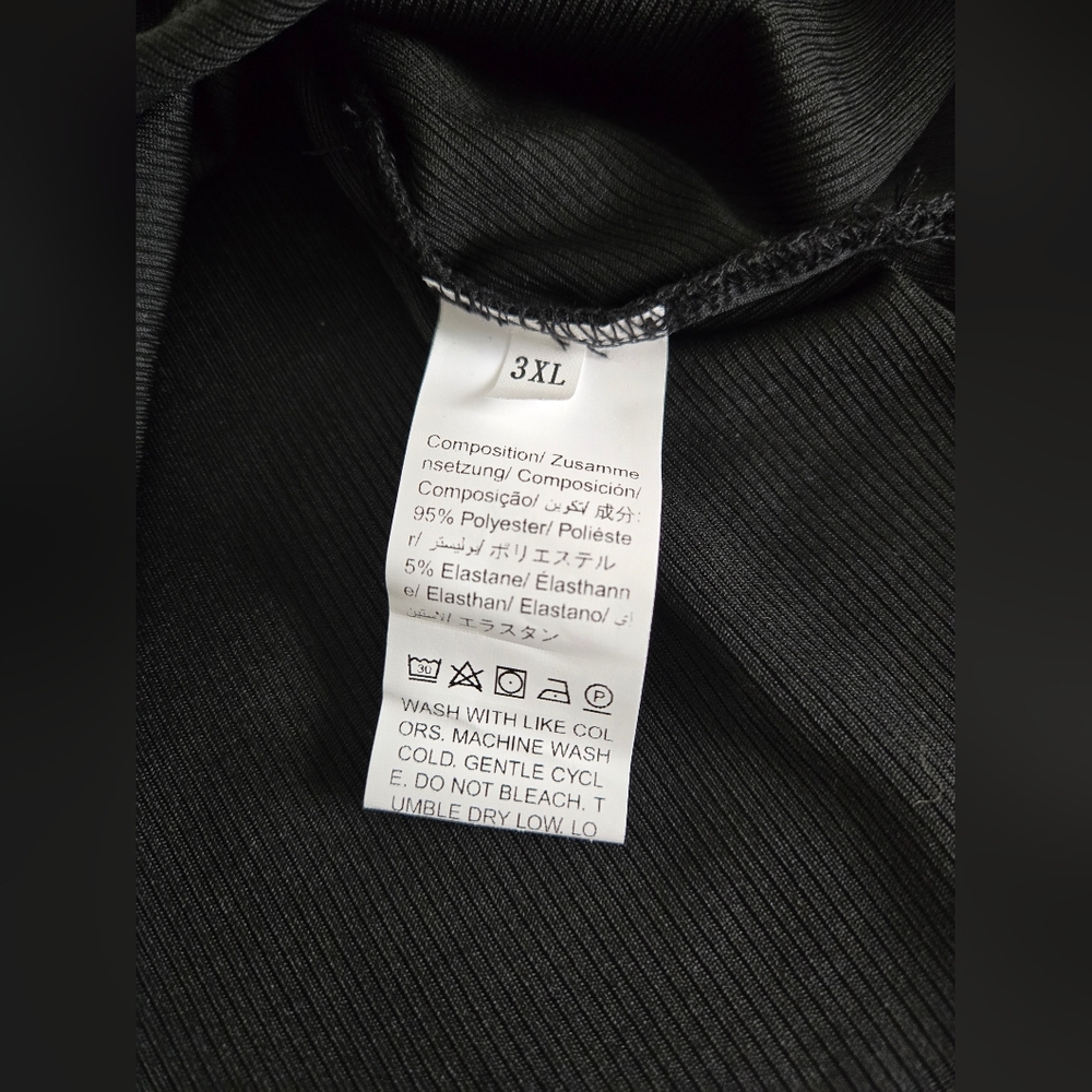 SHEIN EZwear Plus Solid Ribbed Knit Tank Bodysuit, Black Size 3XL NWOT - Picture 2 of 3